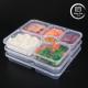 Transparent Plastic Meal Prep 6 Compartment Disposable Bento Box For Hotels And Events