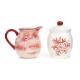 Christmas Kitchen Brunch Coffee Sugar And Creamer Set Container Ceramic With Lid And Holder