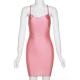 OEM maufactory 2023 custom apparel spring and summer women's new fashion sleeveless short   v -neck dress