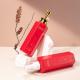 Vibrant Red Shampoo Lotion Bottle With Luxurious Golden Pump Head