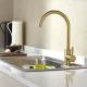 Sink Mixer Gold/Brass Color 304/316 Stainless Steel Kitchen Faucet With Hot/Cold Funtions