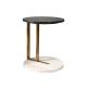 Living Room Small Stainless Steel End Table Side Table With Brushed Gold Natural Marble Top Marble Base