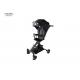 Comfortable PU Wheel Lightweight Baby Stroller Black Chassis