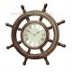 wooden sterring wheel clocks, rudder wheel clock,