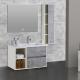Plywood Material 80cm Bathroom Cabinet With Led Mirror And Side Cabinet
