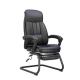Black Multi-Functional Leather Office Chair With Bow-Shaped Design Customizable