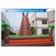 Outdoor Brown Mountain Inflatable Rock Climbing Wall For Teenagers Games