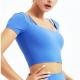 Oem Factory Manufacturer Custom Logo Women Gym Fitness Training Clothes Blue Seamless 2 Piece Yoga Set