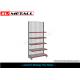 Multi Layer Supermarket Display Shelf , Convenience Store Display Racks With Wire Mesh Back