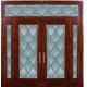 25.4MM 50MM Decorative Leaded Glass Triple Pane Windows For Noise Reduction Wooden Door