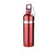 750ml Single wall SS colorful sports bottle ring with groove with carabiner mirror polish