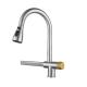 Deck Mounted Pull Out Kitchen Faucet with Spring and Brushed Stainless Steel Finish
