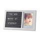 Changeable Felt Letter Board Wooden Photo Frame With White Letters