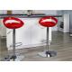 360 Degree Rotating Red High Gloss Coco Bar Stool With Short Back