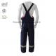 Navy Blue Fr Bib Insulated Overalls With Reflective Trim