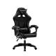 Ergonomic Black Gaming Chair with Footrest and BIFMA Passed Class 4 Chrome Gaslift