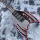 Custom black Bat 6-strings tremolo bridge electric guitar mahogany body black hardware