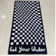 Wholesale 100% Cotton custom Jacquard black and white Elements Of A Checkerboard Grid Towel with logo