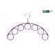 Betterall Purple Arc - shaped Curved Seven Holes PVC Metal Hanger for Ties