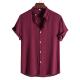 Short Sleeve Shirt Casual Men's V-Neck T-Shirt Oversized Flax Shaper Cooling 100% Cotton