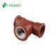 High Pressure Pn16 Red Pipe Fittings Pph Reducing Tee Customized Design Request Sample