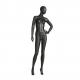 Standing Black Full Body Mannequin , Matte Cross Waist Curvy Full Body Mannequin