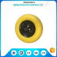 Elastic Solid PU Foam Wheel 12MM Inner Hole , Hand Dolly Wheels Diamond Pattern