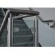 Customized Design Glass Stair Railing , Aesthetics Stainless Steel Glass Railing