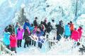 Spring snow blankets Huangshan Mountain