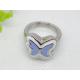 White and Blue Butterfly Enamel Band Ring 1130259