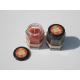 Orange & Brown scented hexagon glass jar candle with printed label decor