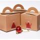 Recycling Brown Kraft Christmas Paper Box Gift Packaging Box With Handle