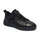 Fashionable Black Lace Up Mens Genuine Leather Sneakers