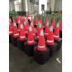 PE road traffic cone with rubber base, spring rubber cone 　The best choice red Rubber traffic cone road cone safety cone