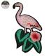 Popular Flamingo Iron On Patch , Embroidery Pink Flamingo Patches Customized Size