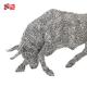 Custom Metal Animal Statues Modernistic Life-Size Stainless Steel Bull Pipe Sculpture