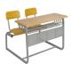 Durable Steel School Furniture Metal Frame Combined Double Student Desk And Chair