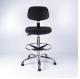 Black Color PU Foam Industrial Production Chairs With Stainless Steel Foot Ring