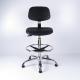 Black Color PU Foam Industrial Production Chairs With Stainless Steel Foot Ring