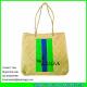 LUDA striped colors printing hand made seagrass promotional beach bag handbag