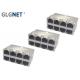 8 Ports Stacked 10G Rj45 Through Hole Connector Light Pipe 720mA Per Pair