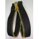 Open End Brass Metal Teeth Zipper With Shiny Gold Color For Home Textile