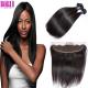 Malaysian Baby Hair Straight Wave Hair , Swiss Pre Plucked Lace Frontal Closure
