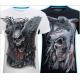 Summer Men's 3D Personality T-shirt Short Sleeve Stereo Wolf Head Pattern Big Size Gain/ Garment