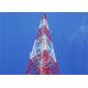 Self Supporting Mobile Angle Steel Tower , Hot-dip Galvanizing 55m 4 - Leg Cell Phone Angle Steel Tower