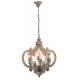 YL-LT1001 Wholesale Farmhouse vintage wooden chandelier 6-lights wrought iron