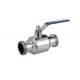 Handle / Pneumatic Stainless Steel Sanitary Valves Two Piece Ball Valve Threaded Ends