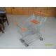 Asian Type 100L Wire Shopping Trolley / Grocery Shopping Cart With Orange Beby Seat