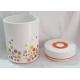 Solid Color Ceramic Treat Jar / Ceramic Cookie Jar Silicone Seal For Pet