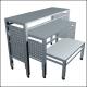 Iron Frame Wooden Store Display Table , Freestanding  Metal Shop Display Tables